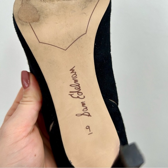 Sam Edelman Black Mesh & Suede Pointed Toe Heels - Picture 5 of 8